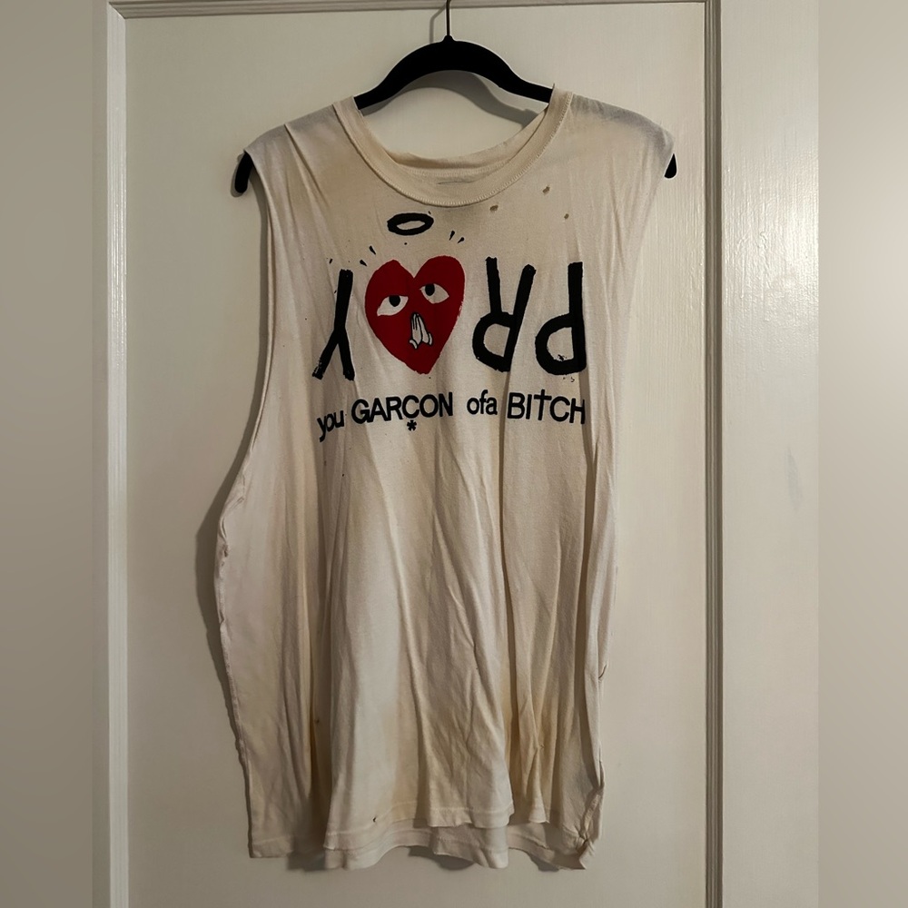 Oversized distressed Unif muscle tank